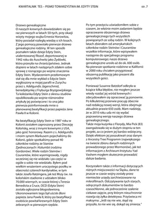 KWARTALNIK TES – PISMO TOWARZYSTWA IM. EDYTY STEIN                                      str. 7




Drzewo genealogiczne   ...