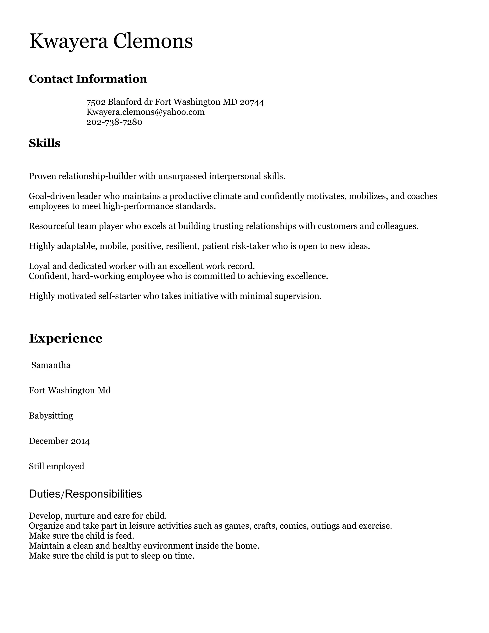 Kwayera Resume 1 DOC kwayera-resume-1-doc