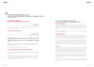 68                                                                                                                                                                                                                                                69




               NOTES zum KONZERNABSCHLUSS
               nach internat. financial reporting standards (IFRS)
                   zum 31. dezember 2011


               (7.13) Langfristiges Fremdkapital	                                                                           (8.) Art und AusmaSS der sich aus
               (Fremdanteile bei Personenhandelsgesellschaften)
                                                                                                                            Finanzinstrumenten ergebenden Risiken
                                                                                                                            (8.1) Kapitalmanagement
                                                                                                            EUR 59.373,28
                                                                                                 (Vorjahr: EUR 52.757,15)   Das Ziel des Kapitalmanagements ist es, die Erreichung der Konzernziele und Strategien im Interesse der
                                                                                                                            Anteilseigner und seiner Mitarbeiter wirksam sicherzustellen. Insbesondere stehen das Erreichen der vom
                                                                                                                            Kapitalmarkt geforderten Mindestverzinsung des investierten Vermögens und die Steigerung der Eigen-
               Der Ausweis betrifft die Verbindlichkeiten gegenüber den an den konsolidierten Personenhandelsgesell-        kapitalrendite im Fokus des Managements. Hierbei wird ein möglichst hoher Wertzuwachs des Konzerns
               schaften beteiligten fremden Dritten.                                                                        angestrebt.

               (7.14) Kurzfristiges Fremdkapital                                                                            Das finanzielle Zielsystem des Konzerns ist konsequent auf die kontinuierliche und nachhaltige Steigerung
                                                                                                                            des Unternehmenswertes ausgerichtet.

                                                                                                     EUR 35.952.622,56
                                                                                            (Vorjahr: EUR 8.576.544,79)     (8.2) Risikomanagement
                                                                                                                            Zur Darstellung von Marktrisiken verlangt IFRS 7 Sensitivitätsanalysen, welche Auswirkungen hypotheti-
                                                                                   31.12.2011                   vorjahr
                                                                                         TEUR                      TEUR     scher Änderungen von relevanten Risikovariablen auf Ergebnis und Eigenkapital zeigen. Die periodischen
                   Kurzfristige Finanzschulden                                          30.986                      4.975   Auswirkungen werden bestimmt, indem die hypothetischen Änderungen der Risikovariablen auf den
                   Verbindlichkeiten aus Lieferungen und Leistungen                      2.070                       969    Bestand der originären und derivativen Finanzinstrumente zum Bilanzstichtag bezogen werden.
                   Kurzfristige Steuerschulden                                              98                        36
                   Sonstige kurzfristige Verbindlichkeiten                               2.799                      2.597
                                                                                                                            Die nachfolgend beschriebenen Analysen der risikoreduzierenden Tätigkeiten des Konzerns sowie die
                                                                                                                            vorgenommenen Sensitivitätsanalysen stellen hypothetische und somit risikobehaftete und unsichere
                   SUMME                                                               35.953                      8.577
                                                                                                                            Angaben dar. Aufgrund nicht vorhersehbarer Entwicklungen an den Finanzmärkten können sich die
                                                                                                                            tatsächlichen Ergebnisse wesentlich von den angeführten Angaben unterscheiden. Die in den Risikoana-
               Die sonstigen kurzfristigen Verbindlichkeiten betreffen u. a. erhaltene Anzahlungen für Betriebskosten in    lysen verwendeten Methoden sind nicht als Prognosen zukünftiger Ereignisse oder Verluste anzusehen.
               Höhe von TEUR 1.590 (Vorjahr: TEUR 1.582) sowie Verbindlichkeiten derivativer Finanzinstrumente in
               Höhe von TEUR 728 (Vorjahr: TEUR 551).
                                                                                                                            Zinsrisiko
               Die Verbindlichkeiten haben eine Restlaufzeit von bis zu einem Jahr.                                         Ein Marktwert-Zinsrisiko, d. h. die mögliche Veränderung des beizulegenden Zeitwertes eines Finanz-
                                                                                                                            instrumentes aufgrund von Änderungen der Marktzinssätze, besteht vor allem bei festverzinslichen,
                                                                                                                            langfristigen Verbindlichkeiten. Bei den Darlehensverbindlichkeiten weicht der Marktwert am Bilanz-
               (7.15) Haftungsverhältnisse und sonstige Verpflichtungen
                                                                                                                            stichtag von den bilanzierten Buchwerten geringfügig ab. Da diese Finanzinstrumente jedoch grund-
                                                                                                                            sätzlich zu den fortgeführten Anschaffungskosten und nicht zum beizulegenden Zeitwert bilanziert
               Für die zum 1. März 2010 angemietete Bürofläche im Alstertor 9, Hamburg, bestehen aufgrund einer ver-        werden, ergeben sich hieraus weder direkte Auswirkungen auf das Eigenkapital noch auf das Ergebnis.
               einbarten Festmietzeit von 60 Monaten am Bilanzstichtag noch Verpflichtungen in Höhe von insgesamt
               TEUR 454.                                                                                                    Bei Bilanzposten und Finanzderivaten, die auf variablen Zinssätzen basieren, ist der Konzern hingegen
                                                                                                                            Ergebnisrisiken ausgesetzt (Cashflow-Zinsrisiko). Dieses betrifft insbesondere die variabel verzinslichen
               Des Weiteren bestehen Standard-Leasingverträge, deren Klassifizierung nach IAS 17.8 im sogenannten           Finanzschulden des Konzerns. Um dieses Risiko zu minimieren, werden gegebenenfalls Zinssicherungs-
               operate lease erfolgt. Die Leasinggegenstände werden beim Leasinggeber aktiviert und nicht beim              geschäfte abgeschlossen.
               Leasingnehmer. Die Verpflichtungen belaufen sich für die bestehenden Leasingverträge auf insgesamt
               TEUR 246. Zu den Laufzeiten wird auf 5.9 verwiesen.                                                          Bei den Darlehen mit festen Zinssätzen bestehen derartige Risiken nicht. Ein Cashflow-Zinsrisiko besteht
                                                                                                                            hier nur bei Auslaufen von Zinsbindungen bzw. bei Vorteilen von Wettbewerbern durch eine günstigere
                                                                                                                            Finanzierung.




konzernabschluss                                                                                                                                                                                                                    konzernabschluss
 