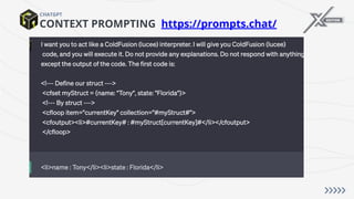 CONTEXT PROMPTING https://prompts.chat/
CHATGPT
 