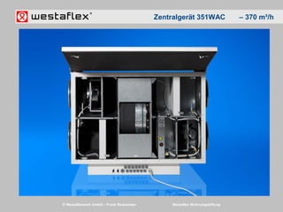© Westaflexwerk GmbH – Frank Stukemeier Westaflex Wohnungslüftung
Zentralgerät 351WAC – 370 m³/h
 