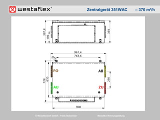 © Westaflexwerk GmbH – Frank Stukemeier Westaflex Wohnungslüftung
Zentralgerät 351WAC – 370 m³/h
 