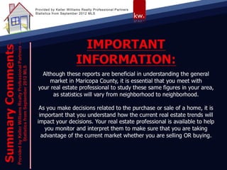 Provided by Keller Williams Realty Professional Partners
Statistics from September 2012 MLS
 