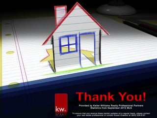 Provided by Keller Williams Realty Professional Partners
                 Statistics from September 2012 MLS

To ensure that you receiv e these market updates on a regular basis, please contac t
    your real estate professional or contact Susan Kraemer at (623) 229-6167
 