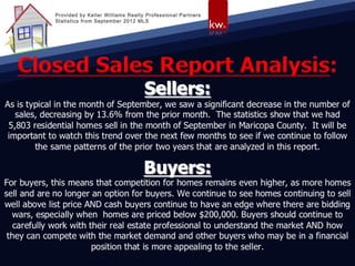 Provided by Keller Williams Realty Professional Partners
Statistics from September 2012 MLS
 