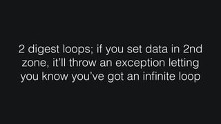 2 digest loops; if you set data in 2nd
zone, it’ll throw an exception letting
you know you’ve got an inﬁnite loop
 