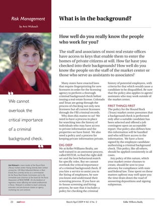 KW Outfront Magazine Online March/April 2009