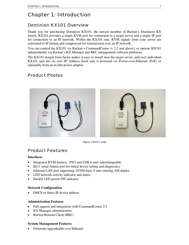 Raritan Dominion KX101 User Guide