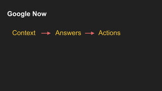 Google Now
Context Answers Actions
 