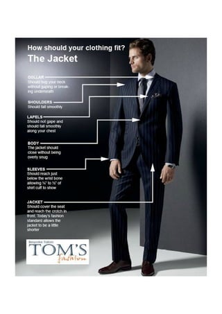 Visual Guide by Toms Fashion :How should your clothing fit the Jacket?