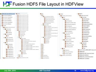 Fusion HDF5 File Layout in HDFView
July 20th, 2018 18HDF TownHall
 