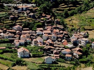 Land and Property:
(geometria da aldeia)
Territory and property
 