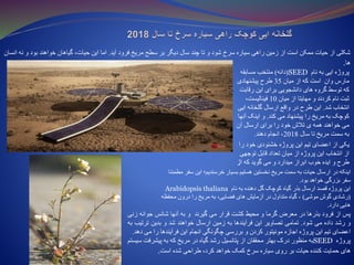 ‫نام‬ ‫به‬ ‫ایی‬ ‫پروژه‬SEED(‫دانه‬)‫مسابقه‬ ‫منتخب‬
‫وان‬ ‫مارس‬‫میان‬ ‫از‬ ‫که‬ ‫است‬35‫پیشنهادی‬ ‫طرح‬
‫رقاب‬ ‫این‬ ‫برای‬ ‫دانشجویی‬ ‫های‬ ‫گروه‬ ‫توسط‬ ‫که‬‫ت‬
‫مهایتا‬ ‫و‬ ‫کردند‬ ‫نام‬ ‫ثبت‬‫میان‬ ‫از‬10،‫فینالیست‬
‫شد‬ ‫انتخاب‬.‫ارس‬ ‫واقع‬ ‫در‬ ‫طرح‬ ‫این‬‫ا‬‫ای‬ ‫گلخانه‬ ‫ل‬‫ی‬
‫پی‬ ‫را‬ ‫مریخ‬ ‫به‬ ‫کوچک‬‫ش‬‫کند‬ ‫می‬ ‫نهاد‬.‫آ‬ ‫اینک‬ ‫و‬‫نها‬
‫ت‬ ‫ی‬ ‫همه‬ ‫خواهند‬ ‫می‬‫ال‬‫آن‬ ‫ارسال‬ ‫برای‬ ‫را‬ ‫خود‬ ‫ش‬
‫سال‬ ‫تا‬ ‫مریخ‬ ‫سمت‬ ‫به‬2018‫دهند‬ ‫انجام‬ ،.
‫ر‬ ‫خود‬ ‫خشنودی‬ ‫پروژه‬ ‫این‬ ‫تیم‬ ‫اعضای‬ ‫از‬ ‫یکی‬‫ا‬
‫توج‬ ‫قابل‬ ‫تعداد‬ ‫میان‬ ‫از‬ ‫پروژه‬ ‫این‬ ‫انتخاب‬ ‫از‬‫هی‬
‫طرح‬‫ا‬ ‫که‬ ‫گوید‬ ‫می‬ ‫و‬ ‫میدارد‬ ‫ابراز‬ ‫خوب‬ ‫ایده‬ ‫و‬‫ز‬
‫آید‬ ‫فرود‬ ‫مریخ‬ ‫سطح‬ ‫بر‬ ‫دیگر‬ ‫سال‬ ‫چند‬ ‫تا‬ ‫و‬ ‫شود‬ ‫سرخ‬ ‫سیاره‬ ‫راهی‬ ‫زمین‬ ‫از‬ ‫است‬ ‫ممکن‬ ‫حیات‬ ‫از‬ ‫شکلی‬.‫انسان‬ ‫نه‬ ‫و‬ ‫بود‬ ‫خواهند‬ ‫گیاهان‬ ،‫حیات‬ ‫این‬ ‫اما‬
‫ها‬.
‫ا‬ ‫در‬ ‫اینکه‬‫ر‬‫س‬ ‫این‬ ‫خرسندیم؛‬ ‫بسیار‬ ‫هستیم‬ ‫نخستین‬ ‫مریخ‬ ‫سمت‬ ‫به‬ ‫حیات‬ ‫سال‬‫مطمئنا‬ ‫فر‬
‫بود‬ ‫خواهد‬ ‫بزرگی‬ ‫سفر‬.
‫گیاه‬ ‫بذر‬ ‫ارسال‬ ‫قصد‬ ‫پروژه‬ ‫این‬‫ک‬‫نام‬ ‫به‬ ‫دهنده‬ ‫گل‬ ‫وچک‬Arabidopsis thaliana
(‫موشی‬ ‫گوش‬ ‫رشادی‬)‫محف‬ ‫درون‬ ‫را‬ ‫مریخ‬ ‫به‬ ،‫فضایی‬ ‫های‬ ‫آزمایش‬ ‫در‬ ‫متداول‬ ‫گیاه‬ ،‫ظه‬
‫دارد‬ ‫هایی‬.
‫پس‬‫از‬‫فرود‬‫بذرها‬‫در‬‫معرض‬‫گرما‬‫و‬‫محیط‬‫کشت‬‫قرار‬‫می‬‫گیرند‬‫و‬‫به‬‫آنها‬‫شانس‬‫جوانه‬‫ز‬‫نی‬
‫و‬‫رشد‬‫داده‬‫می‬‫شود‬.‫تمامی‬‫تصاویر‬‫این‬‫فرآیندها‬‫به‬‫زمین‬‫ارسال‬‫خواهند‬‫شد‬‫و‬‫بدین‬‫ترت‬‫یب‬‫به‬
‫اعضای‬‫تیم‬‫این‬‫پروژه‬‫اجازه‬‫مونیتور‬‫کردن‬‫و‬‫بررسی‬‫چگونگی‬‫انجام‬‫این‬‫فرآیندها‬‫را‬‫م‬‫ی‬‫دهد‬.
‫پروژه‬SEED‫به‬‫منظور‬‫درک‬‫بهتر‬‫محققان‬‫از‬‫پتانسیل‬‫رشد‬‫گیاه‬‫در‬‫مریخ‬‫که‬‫به‬‫پیشر‬‫فت‬‫سیستم‬
‫های‬‫حمایت‬‫کننده‬‫حیات‬‫بر‬‫روی‬‫سیاره‬‫سرخ‬‫کمک‬‫خواهد‬،‫کرد‬‫طراحی‬‫شده‬‫است‬.
 