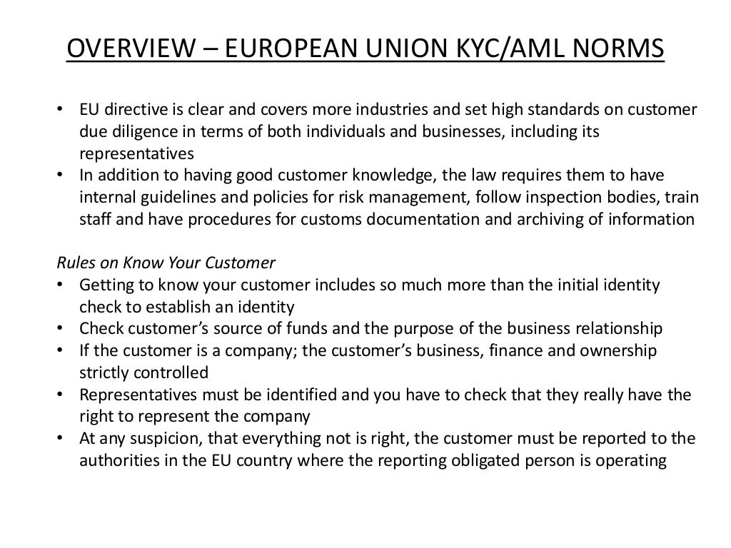 KYC AML regulation in EU