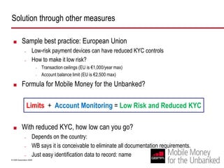 E.g. In Tanzania, 95% have no government ID at all.