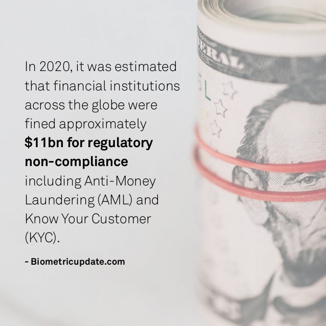 In 2020, it was estimated
that financial institutions
across the globe were
fined approximately
$11bn for regulatory
non-c...
