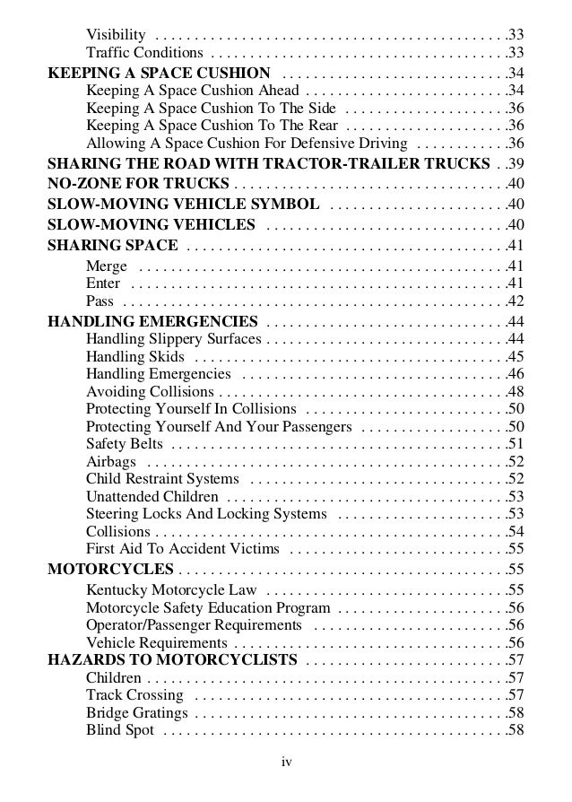 Ky drivers manual