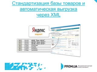 Стандартизация базы товаров и
   автоматическая выгрузка
         через XML
 