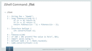 JShell: An Interactive Shell for the Java Platform | PPTX