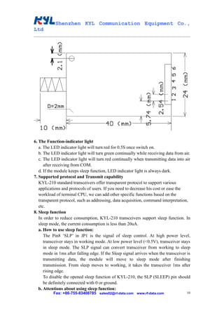 Transmitting/receiving Led Indicator KYL 210 RF Module user manual | DOC
