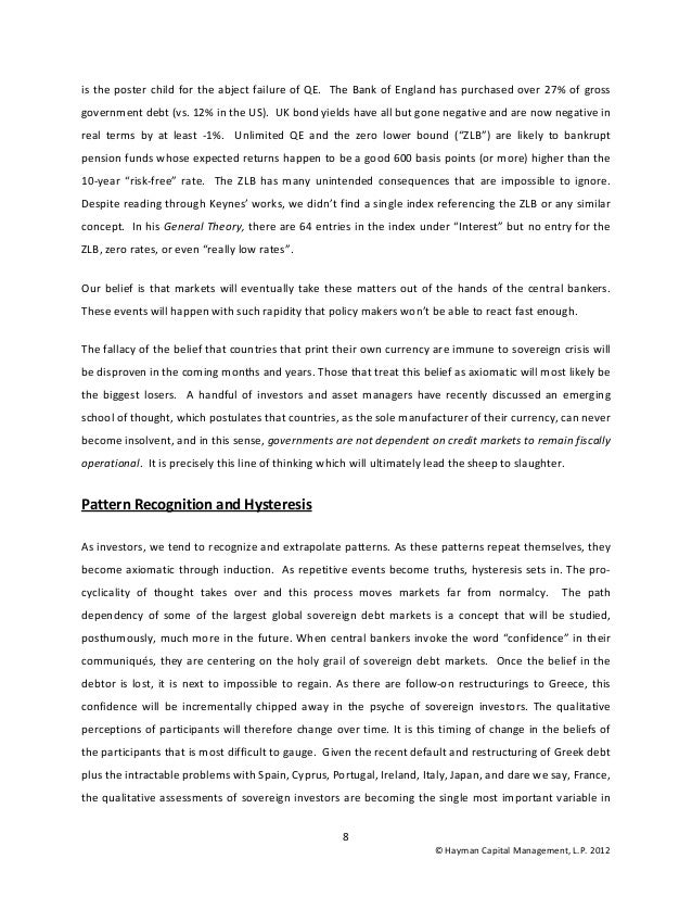 Hayman Capital Management Letter To Investors Hayman Capital Management Letter To Investors