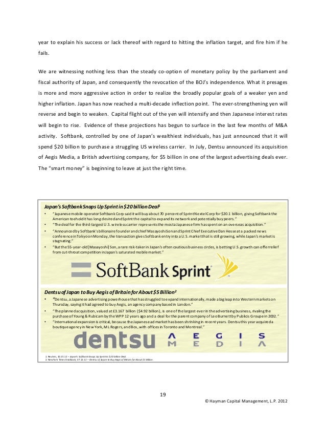 Hayman Capital Investor Letter Hayman Capital Investor Letter