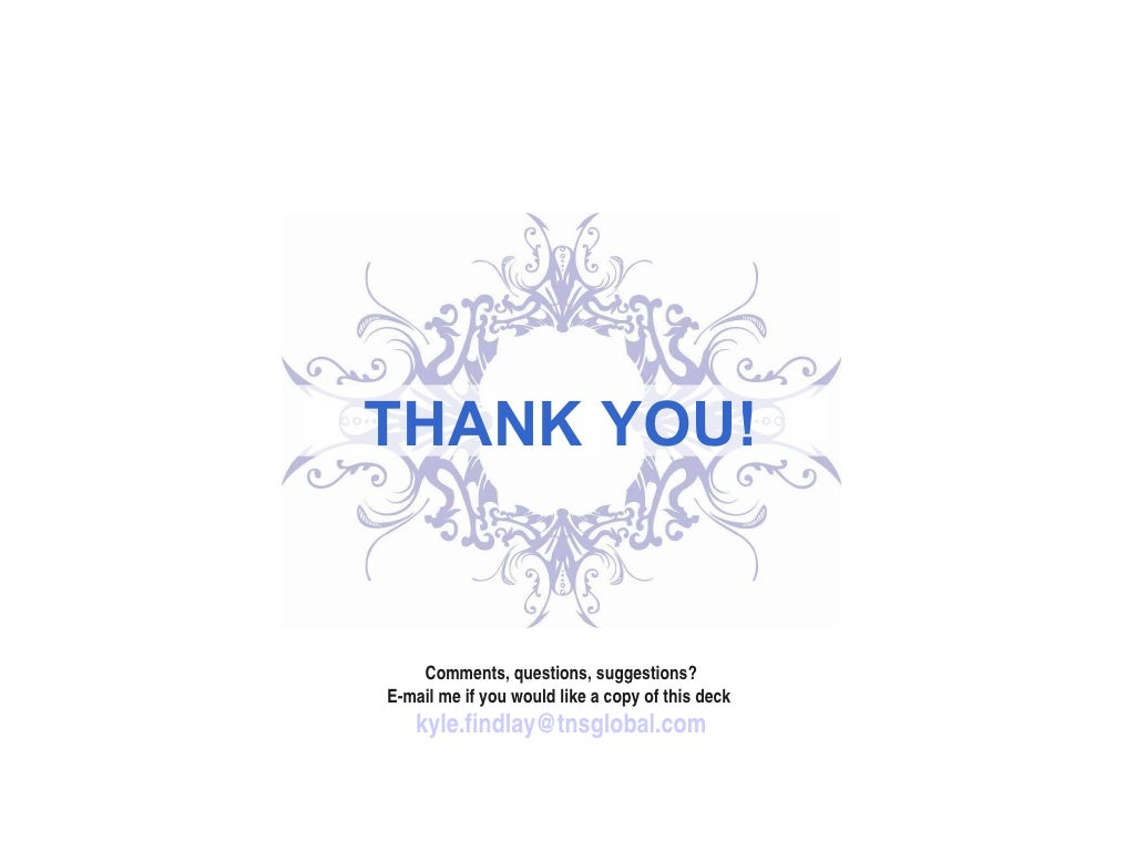 THANK YOU! Comments, questions, suggestions?