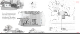 Date: Fall, 2008
                                                                Media: Photoshop/SketchUp/
                                                                              Illustrator/Hand
                                                             Contribution: Individual project




     My proposition, The Hem at Bear Run, was designed
     to serve as a much needed tie from Bohlin Cywinski
     & Jacksons Western Pennsylvania Conservancy Barn
     to Frank Lloydwrights Falling Water. The sites would
     be linked through a series of paths stitched together
     by independent education facilities dispersed out-
     ward from the schoolhouse. These adaptable class-
     rooms and adjoining walls expand out in a pinnacle
     from the hearth framing views and creating niches
     for education along with exploration.




29              19                                                     20          kyle hoff
 