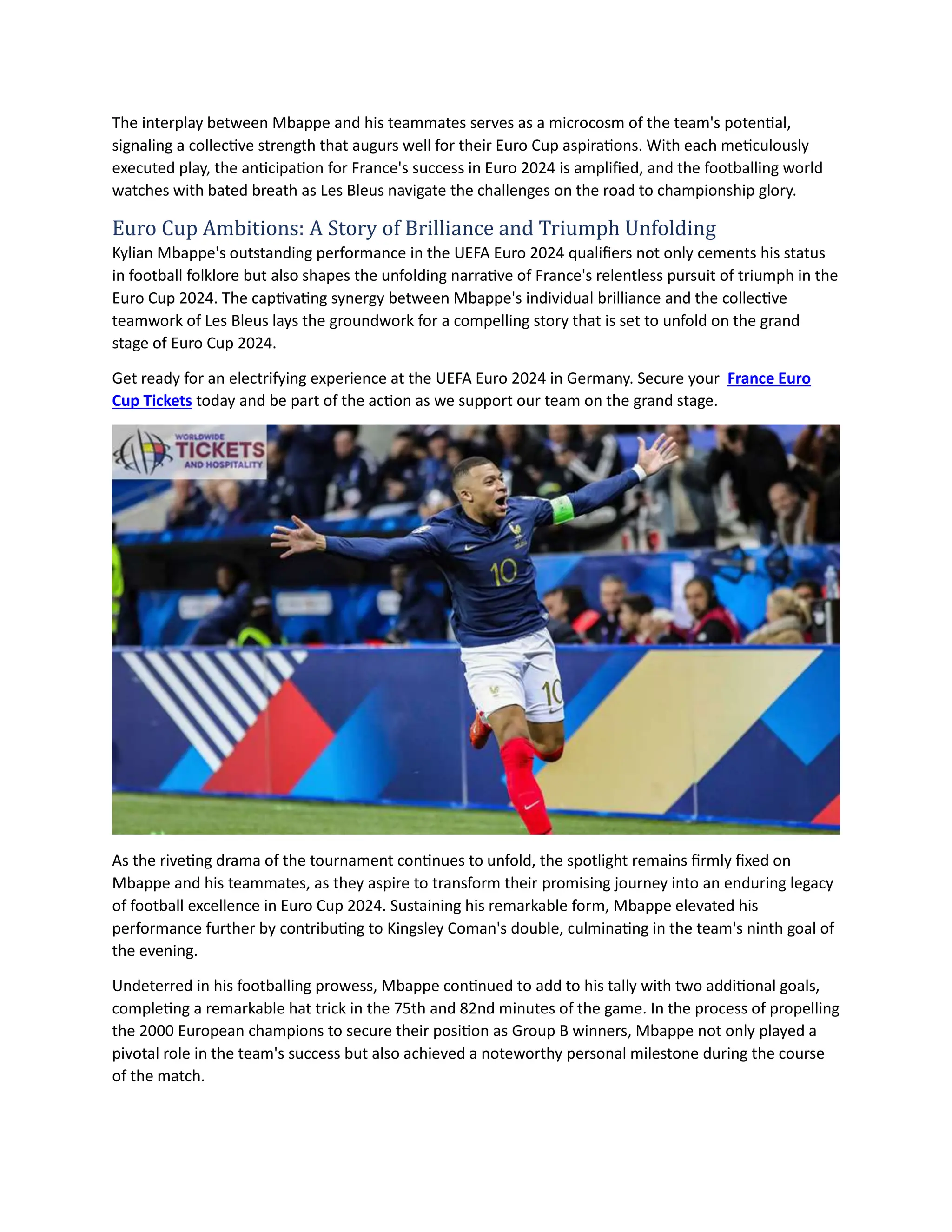 Kylian Mbappe's Sensational Performance Ignites France's UEFA Euro 2024 ...