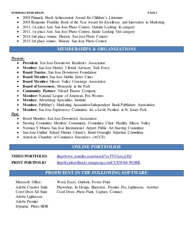 kymberly weed brady resume