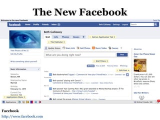 The New Facebook Facebook http://www.facebook.com   
