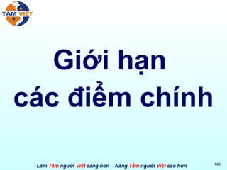 Giới hạn  các điểm chính 