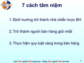 7 cách tâm niệm Định hướng trở thành nhà chiến lược BH Trở thành người bán hàng giỏi nhất Thực hiện quy luật vàng trong bán hàng 
