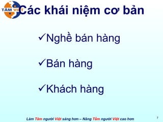 Các khái niệm cơ bản Nghề bán hàng Bán hàng Khách hàng 