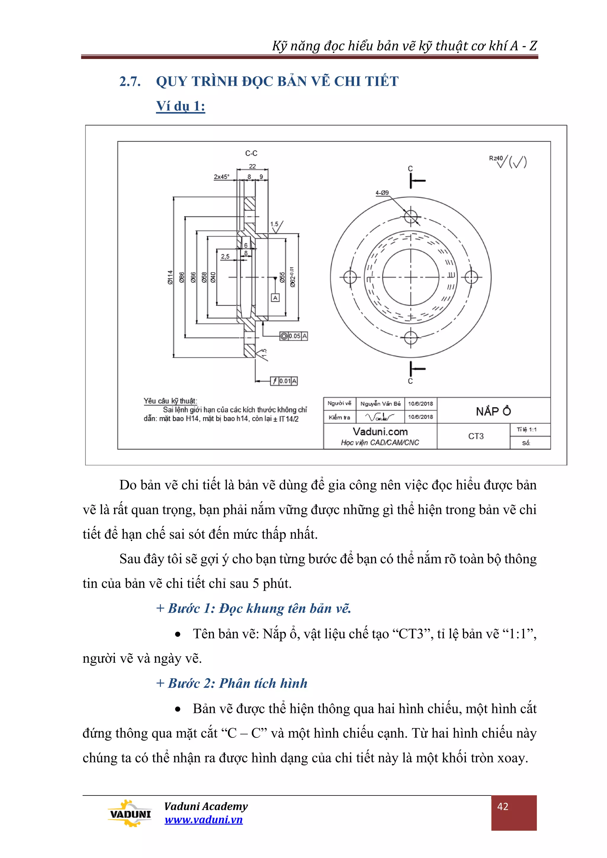 Kỹ năng đọc hiểu bản vẽ cơ khí - VADUNI | PDF