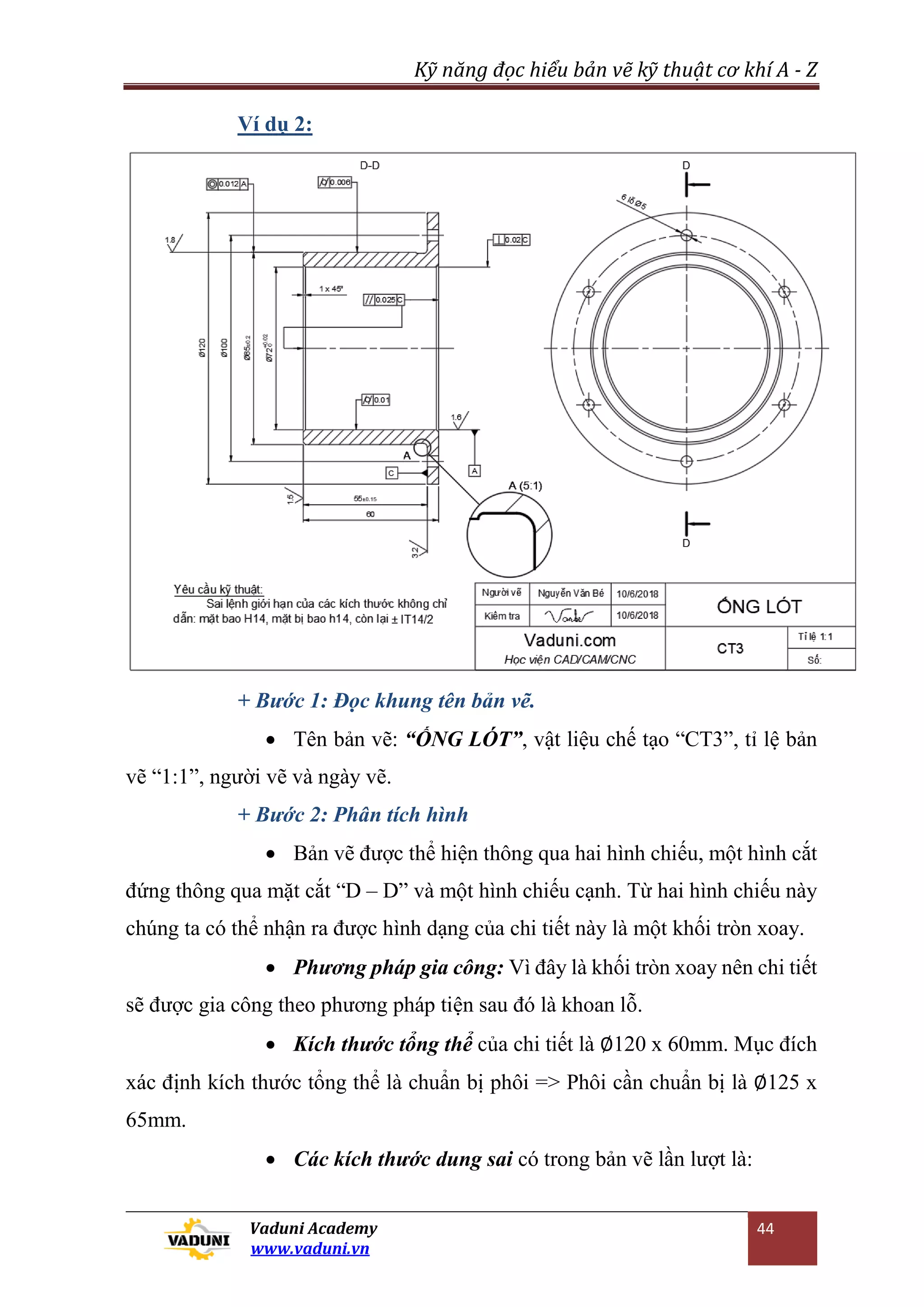 Kỹ năng đọc hiểu bản vẽ cơ khí - VADUNI | PDF
