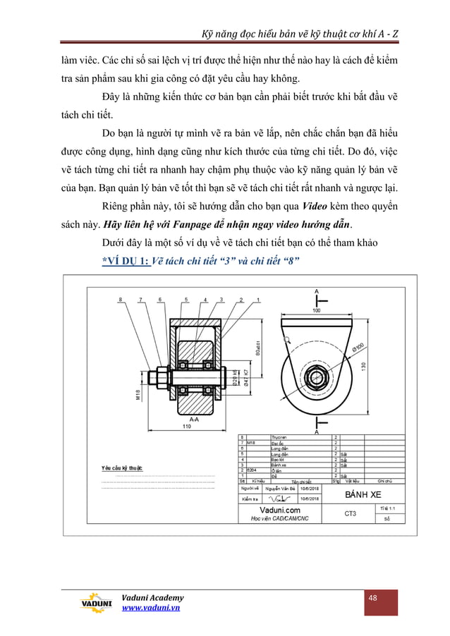 Kỹ năng đọc hiểu bản vẽ cơ khí - VADUNI | PDF