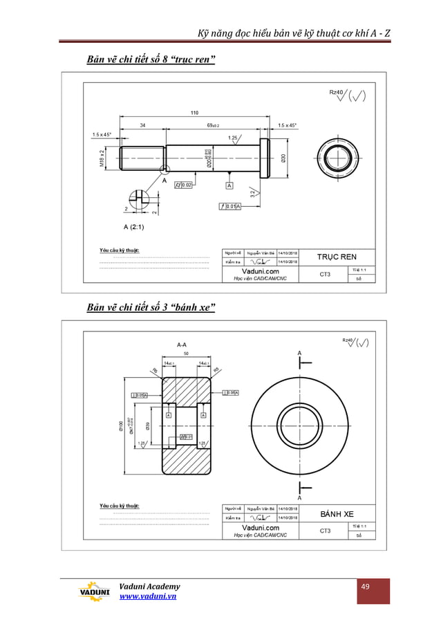 Kỹ năng đọc hiểu bản vẽ cơ khí - VADUNI | PDF
