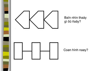 Baïn nhìn thaáy 
gì ôû ñaây? 
 Coøn hình naøy? 
 