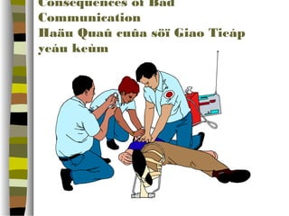 Consequences of Bad 
Communication 
Haäu Quaû cuûa söï Giao Tieáp 
yeáu keùm 
 
