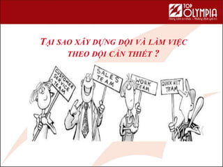 TẠI SAO XÂY DỰNG ĐỘI VÀ LÀM VIỆC
THEO ĐỘI CẦN THIẾT ?
 