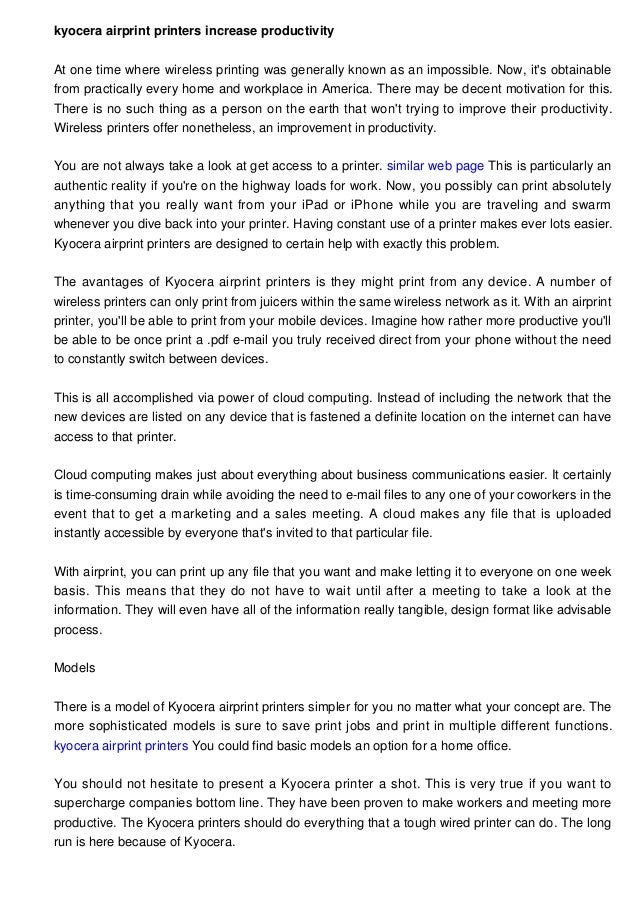 kyocera airprint not working