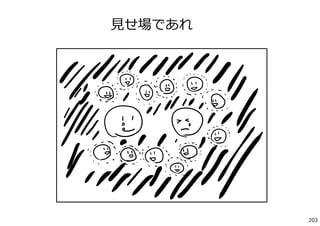 ⾒せ場であれ




         203
 