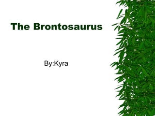 The Brontosaurus  By:Kyra 