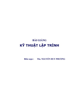 Ky thuat lap trinh | PDF