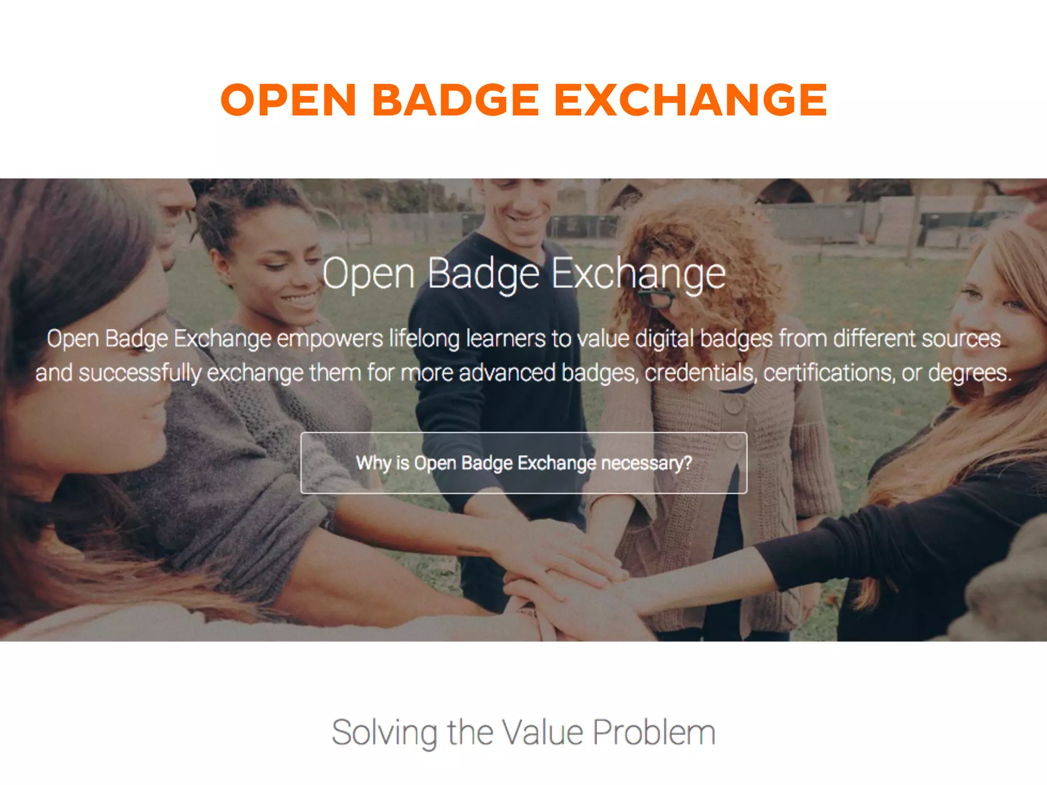 OPEN BADGE EXCHANGE
 