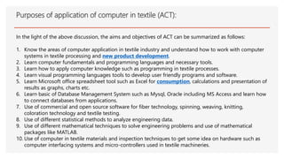Application area of Computer Technology in Apparel Manufacturing | PPTX