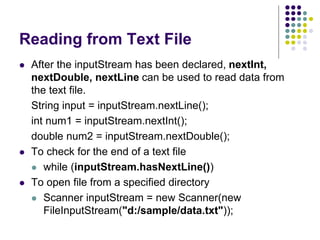 File Input and Output in Java Programing language | PPT