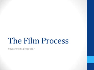 The Film Process
How are films produced?
 