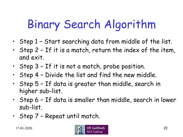 linear search and binary search | PDF